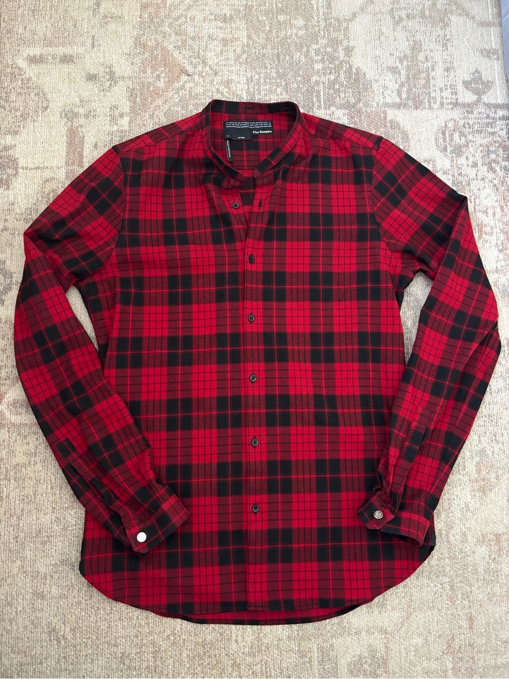 The Kooples Red & Black Plaid Button-Down Shirt